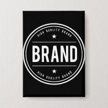 Logotipo de insignia circular en blanco y negro