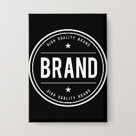 Chapa Logotipo de insignia circular en blanco y negro