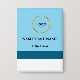 Chapa Logotipo personalizado elegante imán azul polvorie