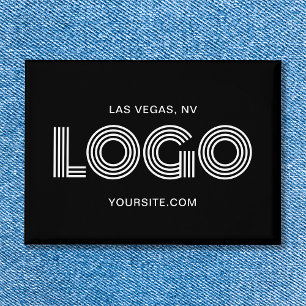 Chapa Logotipo rectangular moderno en blanco y negro