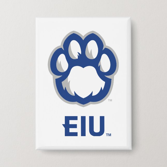 Chapa Los Panthers de Illinois Oriental Paw Print y EIU (Anverso)