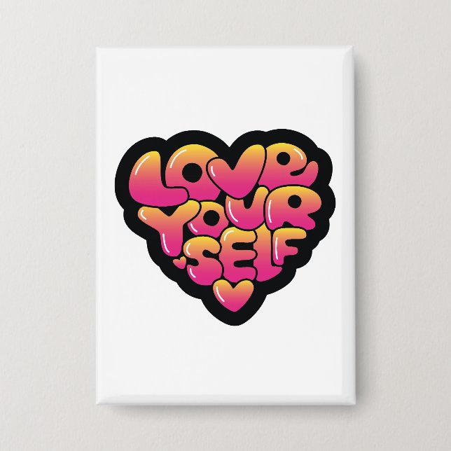Chapa Love Yourself Typography Heart Sticker  (Anverso)