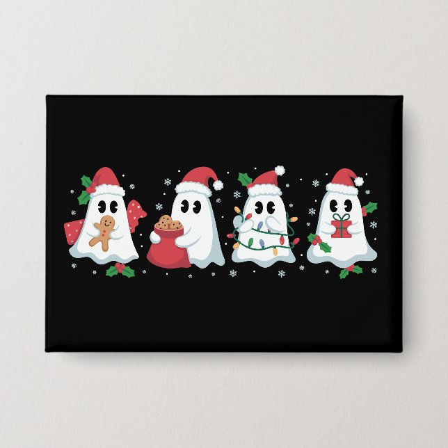 Chapa Luces de Navidad Fantasma Bonito Xmas Boo  (Anverso)
