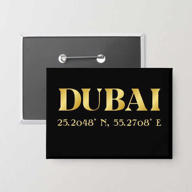 Chapa Lux Gold Dubai Latitud y Longitud (Anverso/Reverso)