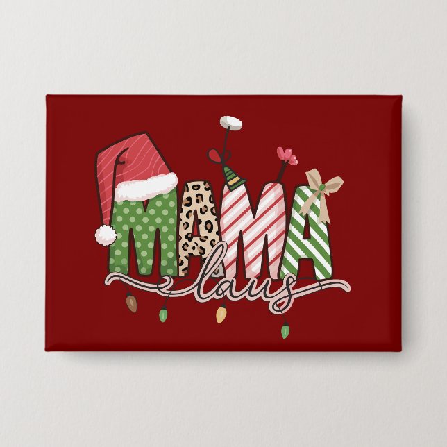Chapa Mamá Claus Navidad Divertida Mamá Navidad (Anverso)