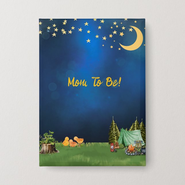 Chapa Mamá estará encantada por acampar Baby Shower temá (Anverso)