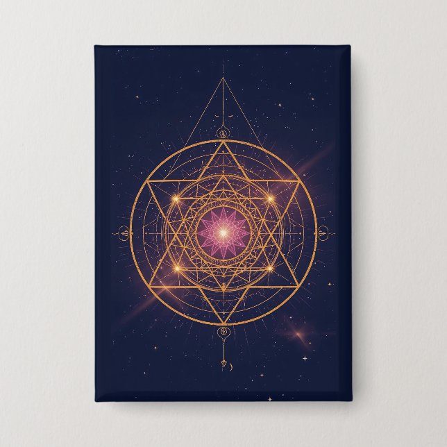 Chapa Mandala Luminoso de Armonía Dorada (Anverso)
