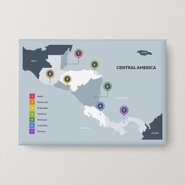 Chapa Mapa de Centroamérica (Anverso)