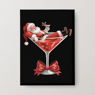 Chapa Martini de Navidad de Santa's Hot Mess Divertido S