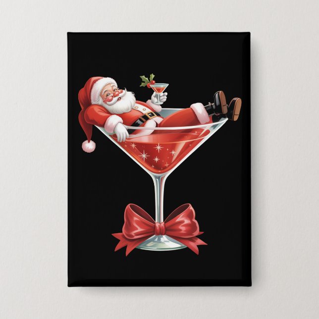 Chapa Martini de Navidad de Santa's Hot Mess divertido S (Anverso)