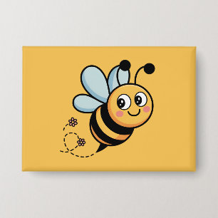 Chapa Mascota de abeja infantil con rastro de puntos