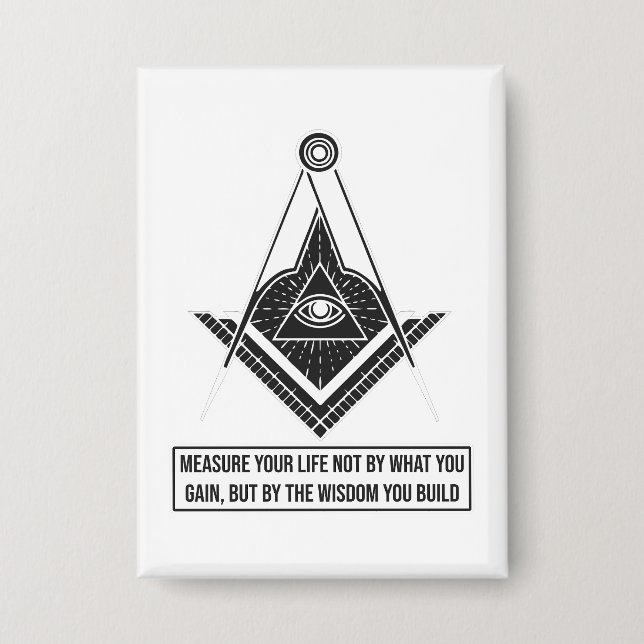 Chapa Measure Your Life by Wisdom | Inspirational Quote  (Anverso)