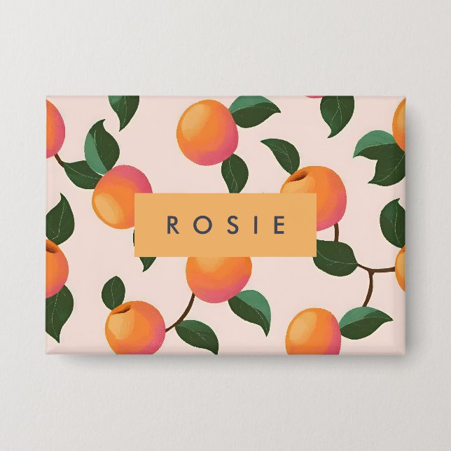 Chapa Melocotones personalizados de patrón de durazno (Anverso)