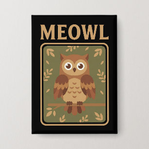 Chapa Meowl - Gato Búho Divertido Meme Brainrot