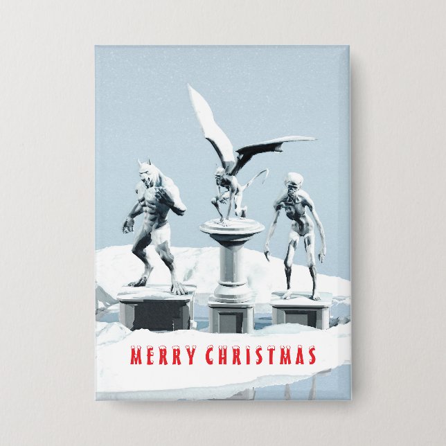 Chapa Merry Christmas. Monster ice sculptures (Anverso)