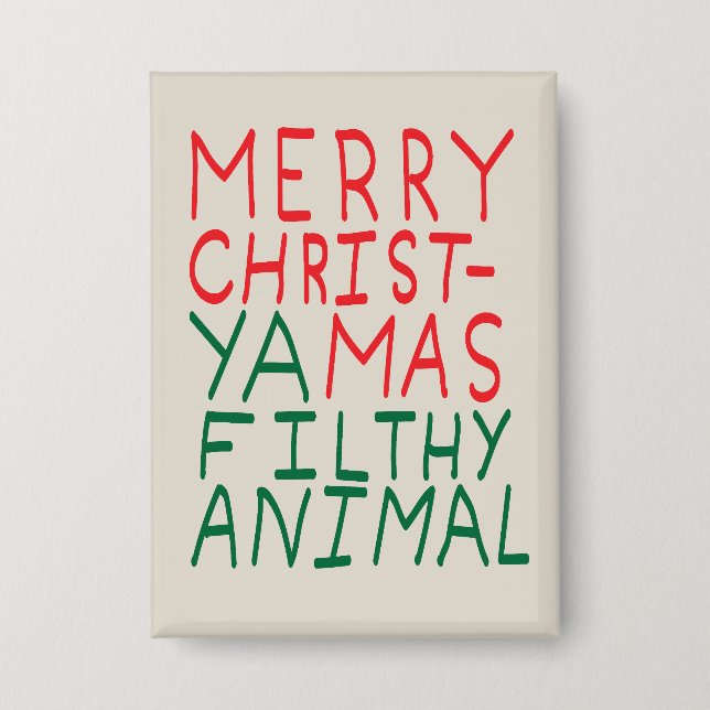 Chapa Merry Christmas ya filthy animal typography (Anverso)