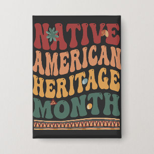 Chapa Mes de la herencia nativa norteamericana retro ind