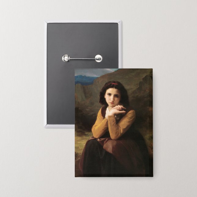 Chapa Mignon Innocence of Adolescent Chica, Bouguereau (Anverso/Reverso)