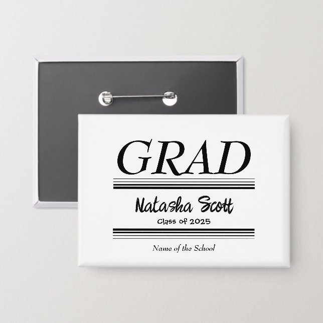 Chapa Modern Personalized grad school Graduation (Anverso/Reverso)