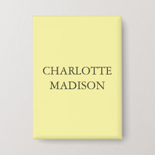 Chapa Moderno Simple Crema Tendencia Minimalista Nombre