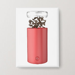 Chapa Molino de café eléctrico rojo abierto con granos d