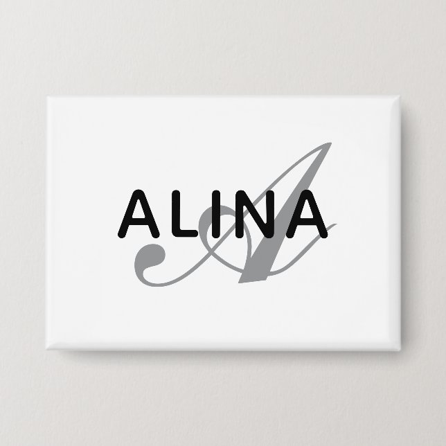 Chapa Monograma de nombre personalizado simple Rectángul (Anverso)