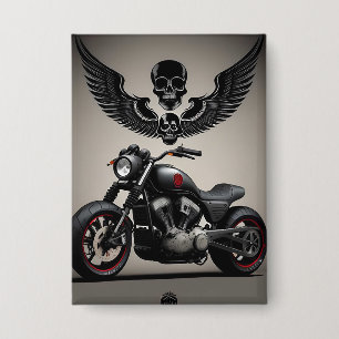 Chapa Motocicleta personalizada con gráfico de calavera 