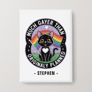 Chapa Mucho Gayer - Gracioso gato negro lindo orgullo LG