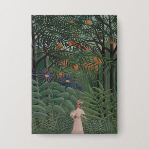 Chapa Mujer caminando en un bosque exótico, Henri Rousse