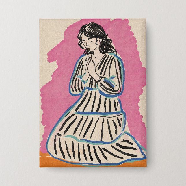 Chapa Mujer rezando (Anverso)