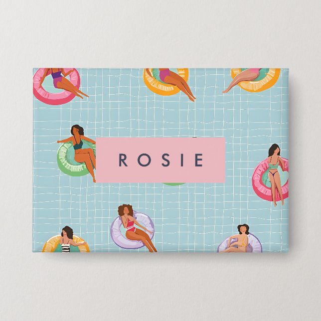 Chapa Mujeres de verano personalizadas relajándose en lo (Anverso)