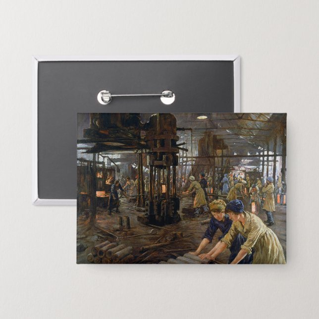 Chapa Mujeres trabajando en una fábrica de municiones en (Anverso/Reverso)