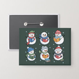 Chapa Muñeco de nieve amante de los libros regalo de lec