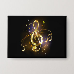 Chapa Música de Clef de Triplete de Oro