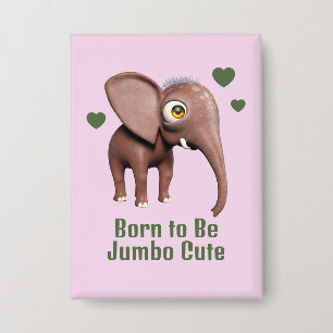 Chapa Nacido para ser elefante bebé lindo personalizado