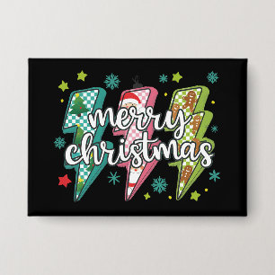 Chapa Navidad Alegre Preppy Coquette Lightning Navidad 