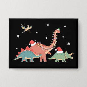 Chapa Navidad de dinosaurio Amante de dinosaurios Xmas 