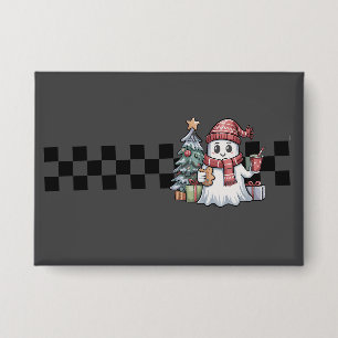 Chapa Navidad Fantasma Cute Retro Espeluznante Fiesta