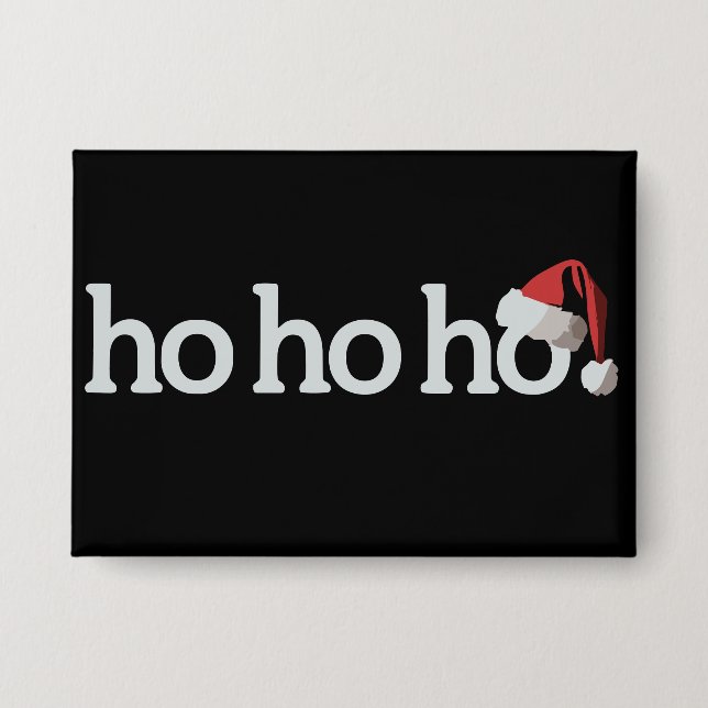Chapa Navidad Ho Ho Ho Xmas Gorro de Santa (Anverso)