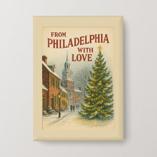 Chapa Navidad Vintage De Filadelfia Con Amor