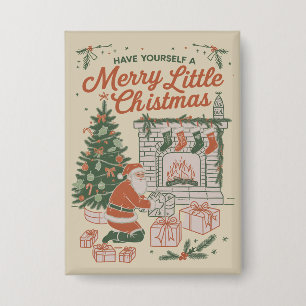 Chapa Navidad Vintage Regalos Retro Santa Claus Fiesta