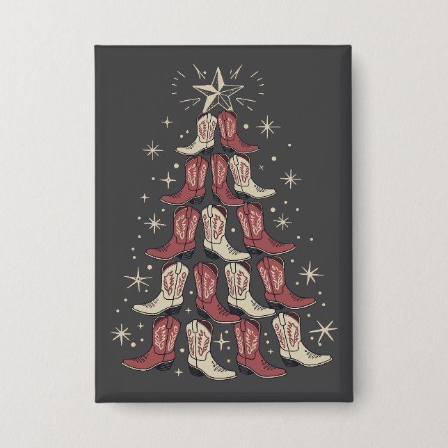 Chapa Navidades occidentales: Bots de Cowboy Boot Tree C (Anverso)
