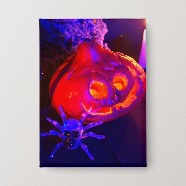 Chapa Neon Halloween pumpkins (Anverso)