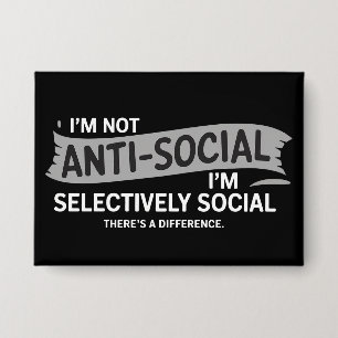 Chapa No soy antisocial, soy selectivamente social Diver