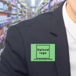 Chapa Nombre comercial y logotipo en Rectángulo verde cl<br><div class="desc">Botón de rectángulo verde claro que puede personalizar escribiendo su nombre de negocio y cargando su logotipo de negocio. Personalizar y úselo como un accesorio uniforme para anunciar su negocio o promocionar su marca a clientes o clientes. Accesorio de personalizable que puede utilizar como material de marketing para crear conciencia...</div>
