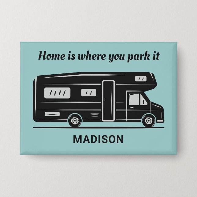 Chapa Nombre personalizado, texto y color Camper Van (Anverso)