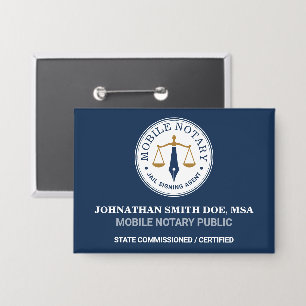 Chapa Notaría Móvil Personalizada Firma Legal Azul Marin