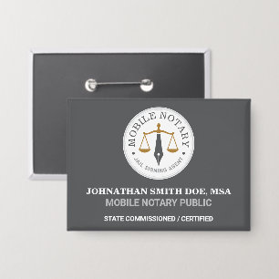 Chapa Notaría Móvil Personalizada Firma Legal Gris Dorad
