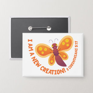 Chapa Nueva creación mariposa linda dibujo animado versí