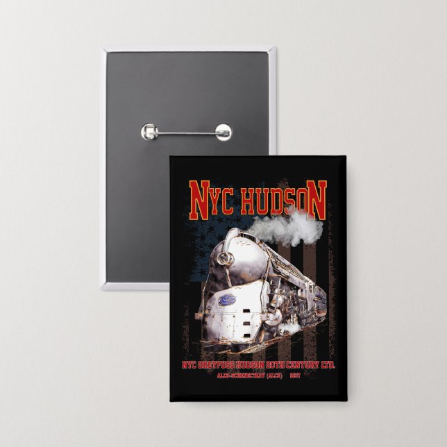 Chapa NYC Dreyfuss Hudson Locomotive. American flag (Anverso/Reverso)